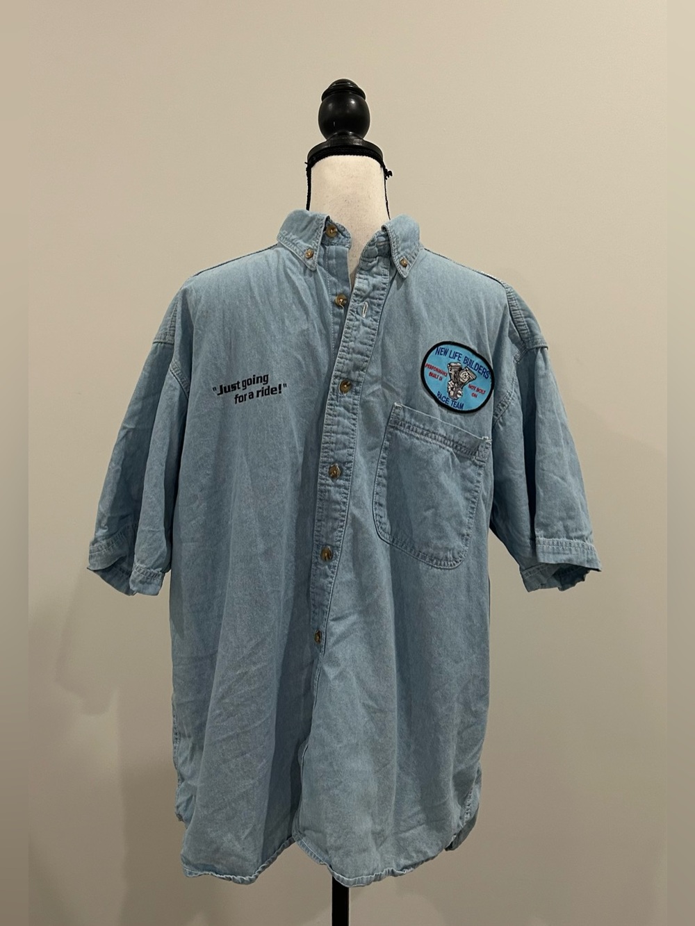 Vintage New Life Builders Race Team Denim Shirt
